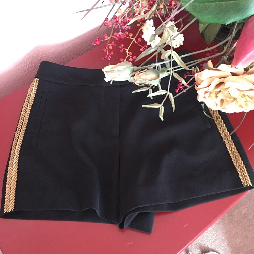Trina Turk Gold Beaded Daulton Shorts
